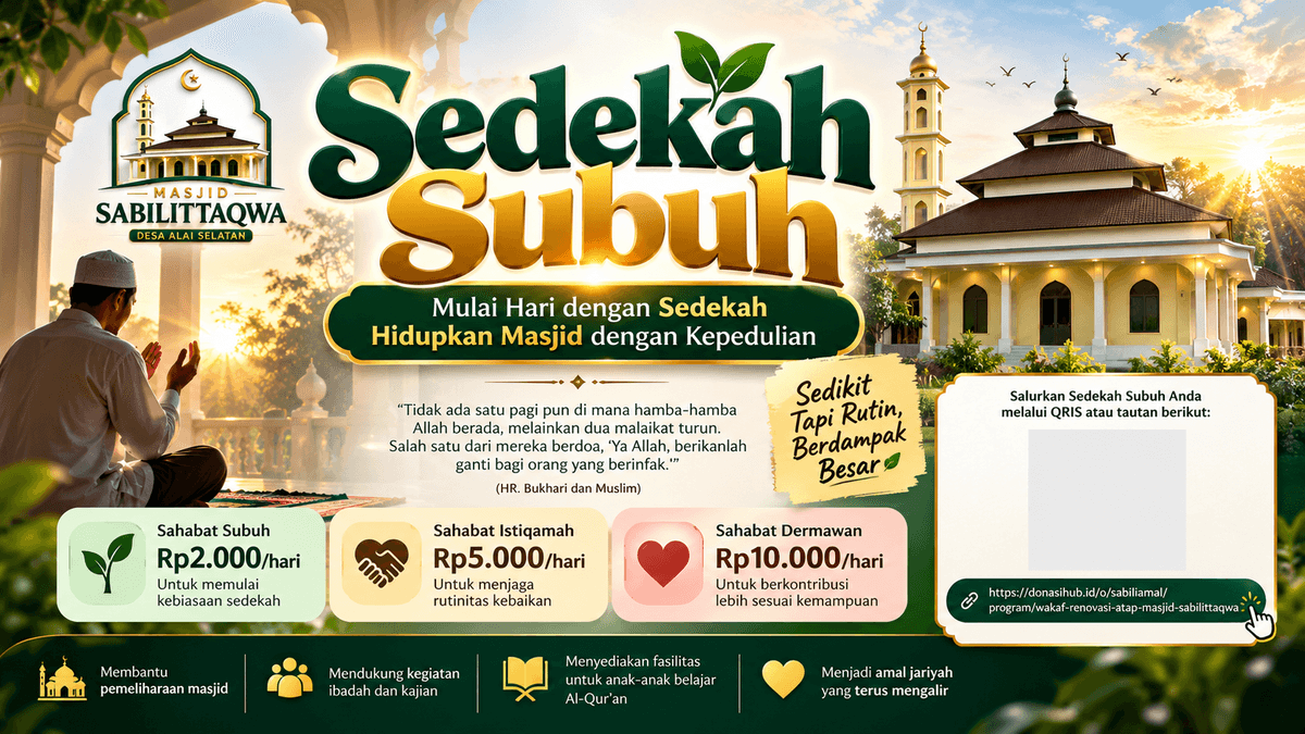 Sedekah Subuh untuk Program Kemakmuran Masjid
